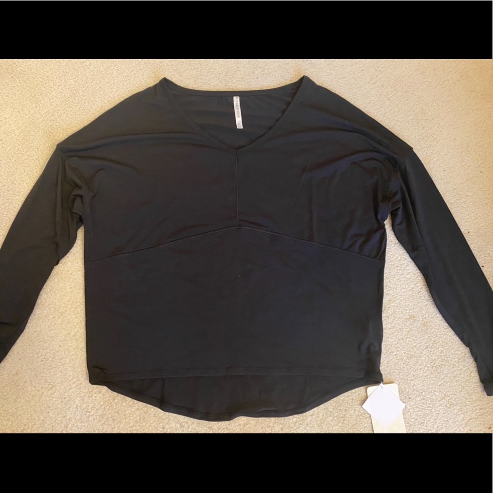 Black Fabletics Long-Sleeve Workout Top